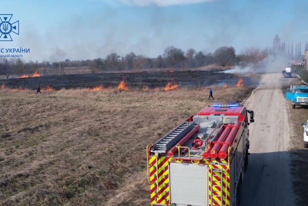 Волинські рятувальники гасили пожежу на 8 сотих у Луцькому районі