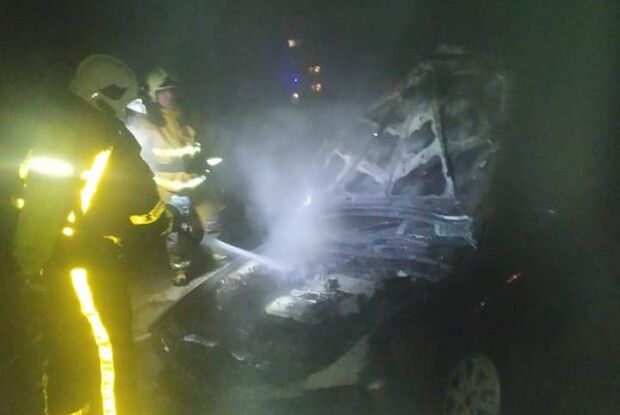 На території приватного господарства загорівся автомобіль (Фото)