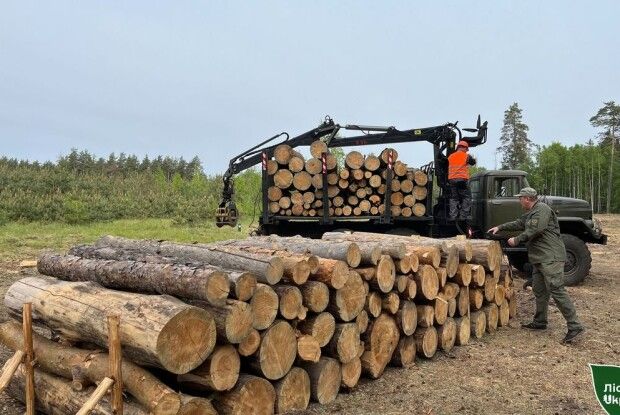 Скільки лісоматеріалу та дров паливних лісівники Полісся надали військовим з початку року