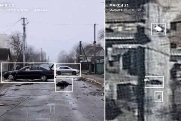 Тіла убитих росіянами мешканців Бучі лежали на вулицях понад три тижні (Відео)