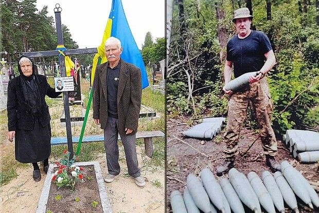 На Волині батьки загиблого воїна зробили  на сільському кладовищі поки  що символічну могилу, поставили хрест, прапор…