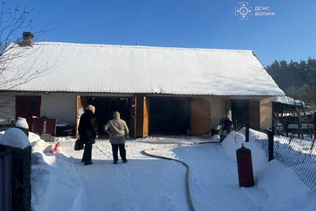 У селищі на Волині горіли дрова в гаражі (Фото)
