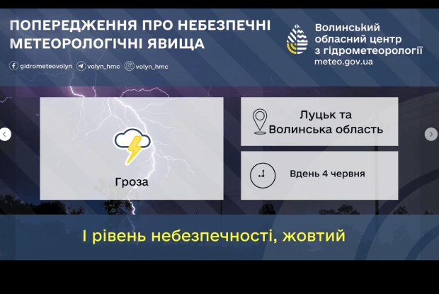 На Волинь суне сильна гроза