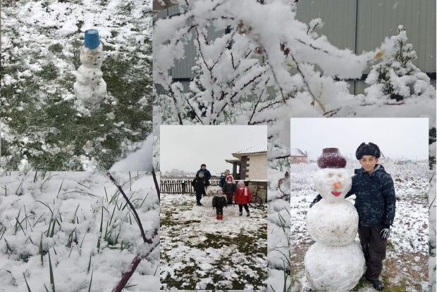 Першому снігу на Волині радіє дітвора – вже ліпить сніговиків (Фото)