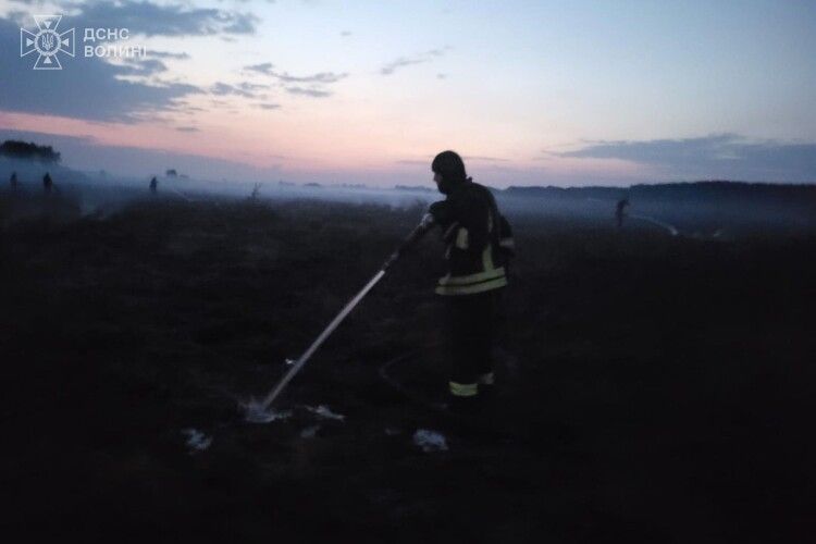 На Волині горіла суха трава та осередки торфу
