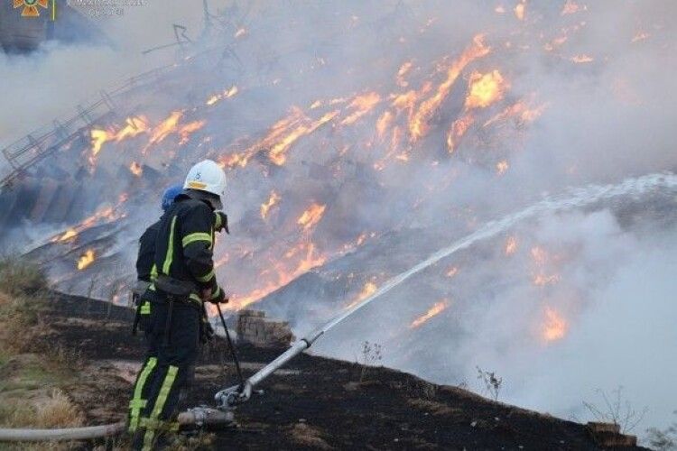 У Миколаєві через обстріли загорілися склади із зерновим шротом