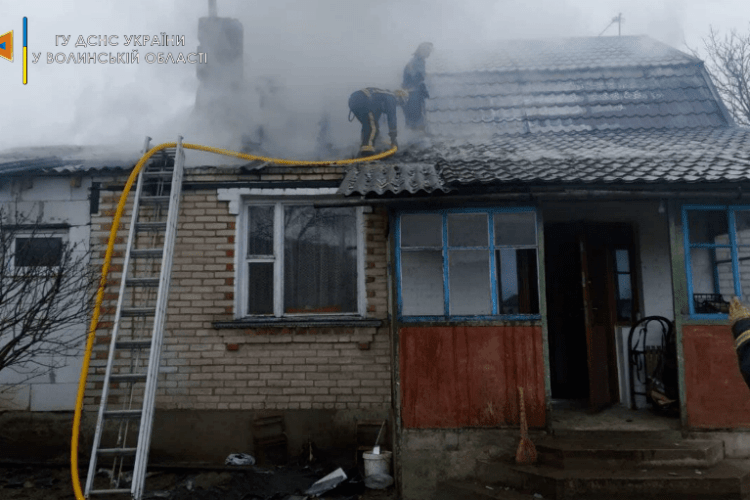 У селі на Волині горіла цегляна хата