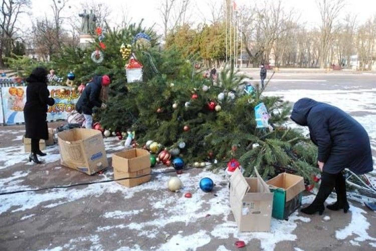 У Переяславі-Хмельницькому впала головна ялинка міста (фото)
