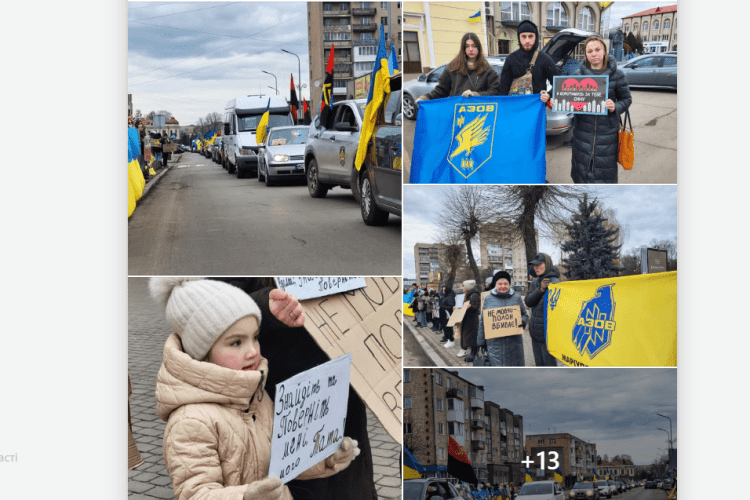 У Ковелі на Волині під час масового автопробігу вимагали повернути військовополонених