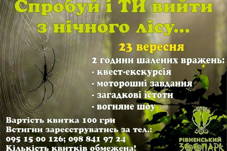 Рівненським екстремалам пропонують заблукати в нічному лісі