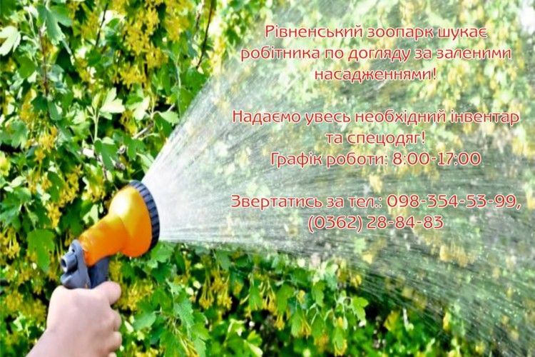 Рівненський зоопарк шукає охочого дихати свіжим повітрям, стригти і поливати