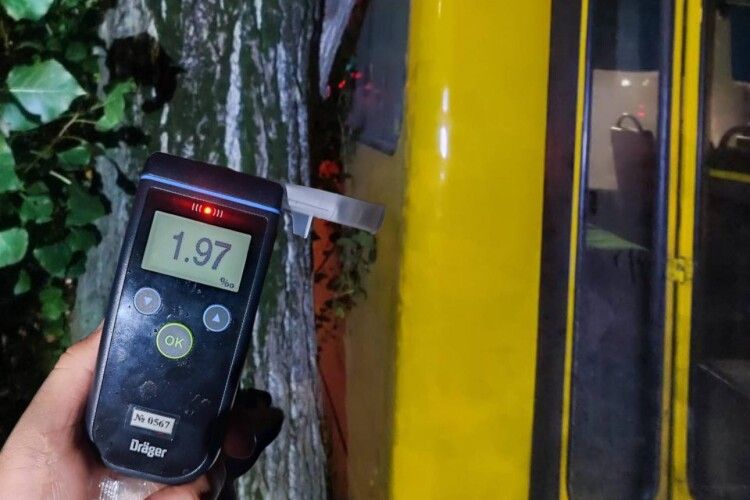 У Рівному п'яний перехожий викрав маршрутку і влетів у дерево