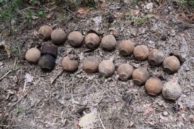 На Рівненщині селяни знайшли 21 ручну гранату зразка 1915 року (Відео)