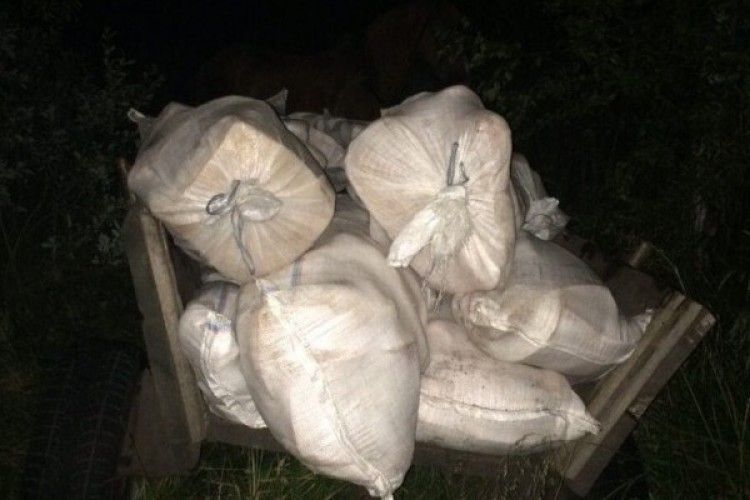 Волинський коник-контрабандист тягнув до Білорусі 22 мішки українського сала (фото)