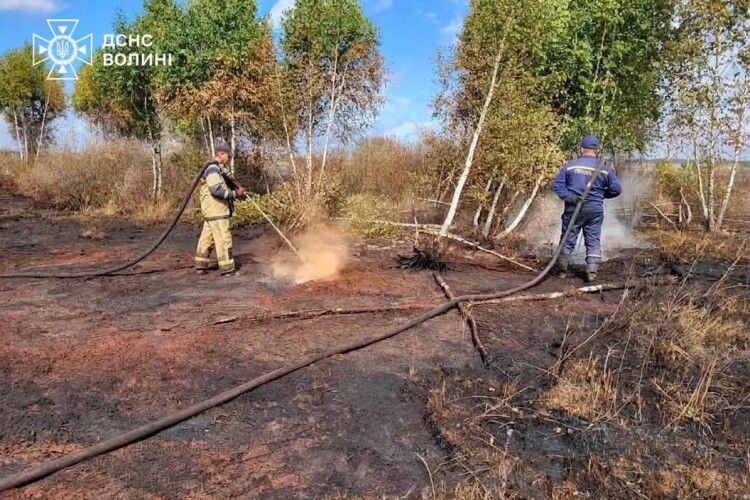 Поблизу села на Волині у вогні майже 2 га торфовища