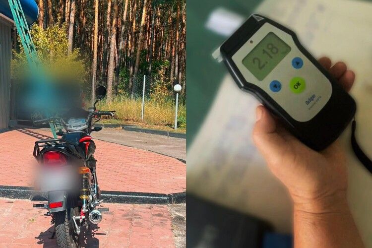 На Волині п’яний мотоцикліст без шолома влаштував небезпечну поїздку