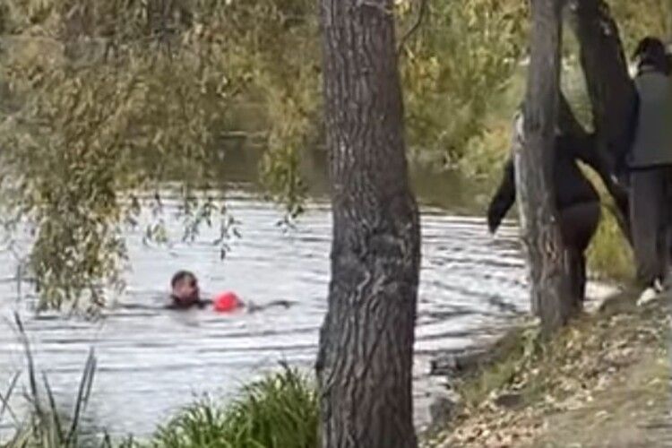 Поки батьки не бачили, скотилася в озеро: поліцейський врятував дитину (Відео моменту)