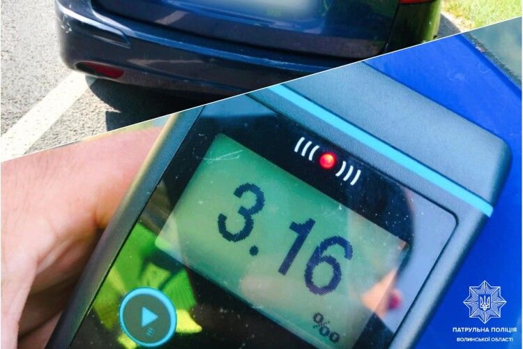 Волинські патрульні виявили нетверезого водія під час вимірювання швидкості