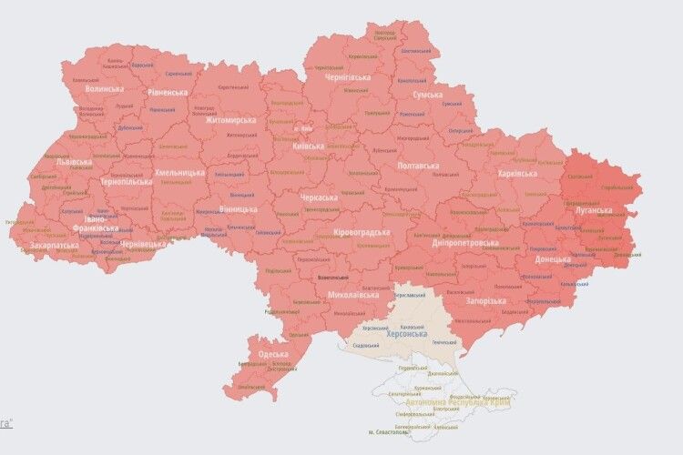 В усій Україні оголошена повітряна тривога 