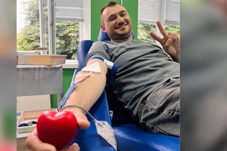 Почесний донор та ветеран з Волині здав кров понад 50 разів