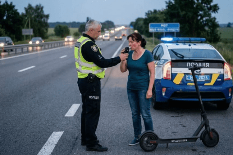 2,47 проміле та купа виправдань: на Волині покарали кермувальницю двоколісного