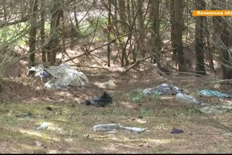 Гектар лісу біля Рожищ засипали сміттям
