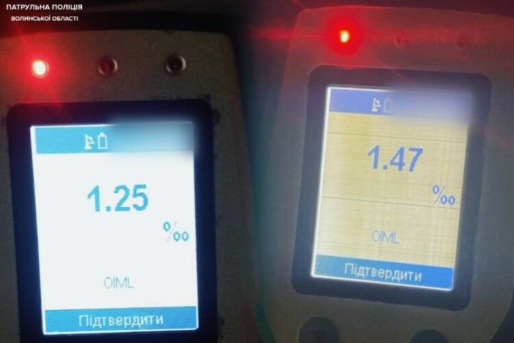  У Луцьку в комендантську годину зупинили двох водіїв «під мухою»