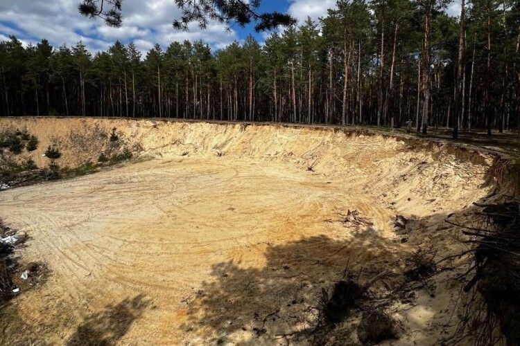 На Волині посеред лісу вкрали понад 11 тисяч «кубів» піску 