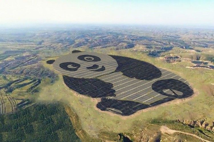 В Китаї побудували найсимпатичнішу сонячну електростанцію у світі –  у формі панди