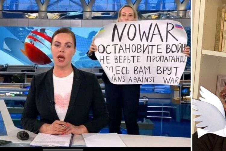 Зеленський подякував росіянці з плакатом «Ні війні» в ефірі російського каналу (Відео)