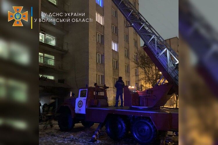 У Луцьку під час ліквідації пожежі в гуртожитку врятували трьох студентів, ще 76 людей евакуювали