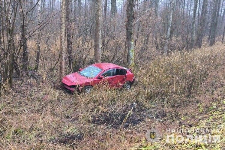 На Волині автівка злетіла у кювет