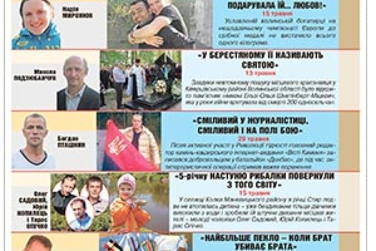 ГЕРОЇ ТРАВНЯ-2014 ГАЗЕТИ «ВОЛИНЬ»