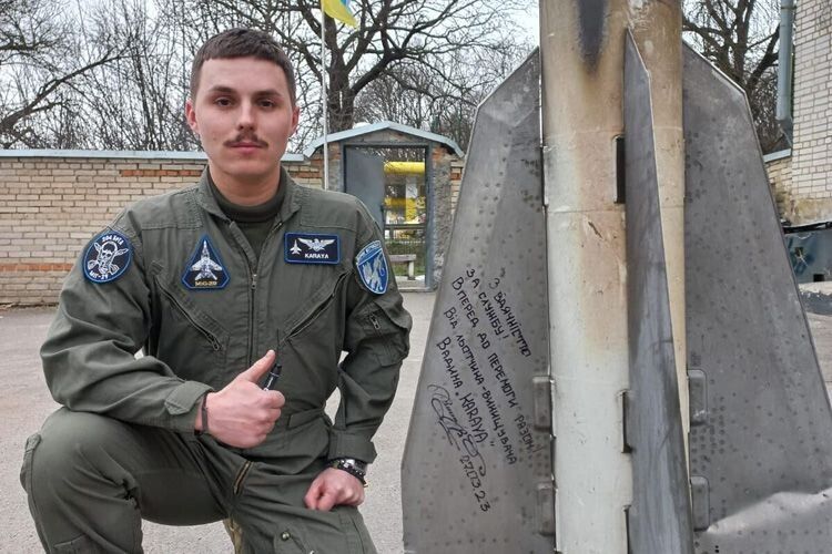 Льотчик луцької бригади поставив «автограф» на ракеті, якою знищив «шахед»