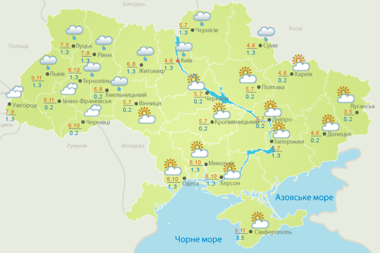 Погода: сьогоднішній день прогнозує грудень (Карти гідрометеоцентру і пісня)