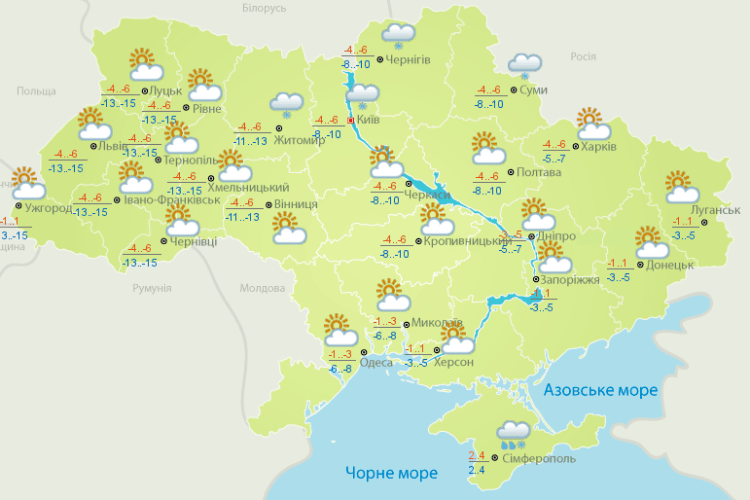 Погода: «Якщо на Ман’яка-Федота сніжний замет – до пізньої трави» (Карти гідрометеоцентру і пісня)