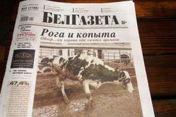 У Білорусі вилучили з кіосків газету з текстами про «обісраних» корів 