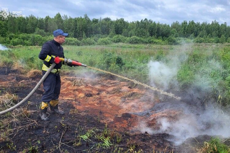На Волині горить торфовище в урочищі «Козлове»