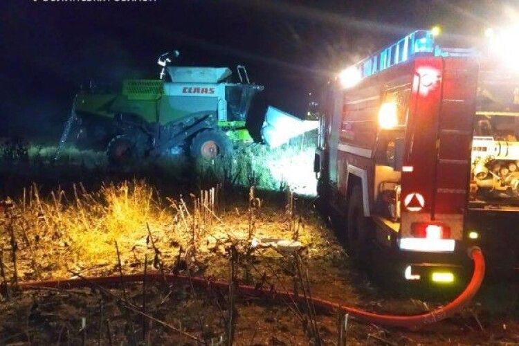 На Ковельщині горів комбайн