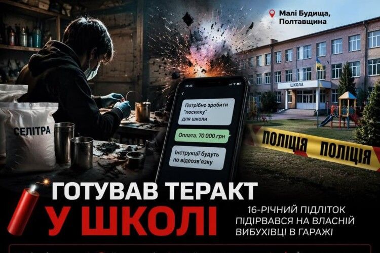 За 70 тисяч гривень підліток готував теракт у школі й підірвався сам