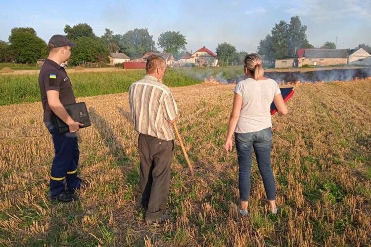 За спалювання стерні волинянин заплатить понад 3000 тисячі штрафу