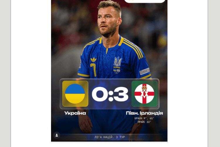 Збірна України з Ярмоленком в основі розгромно програла Північній Ірландії – 0:3 