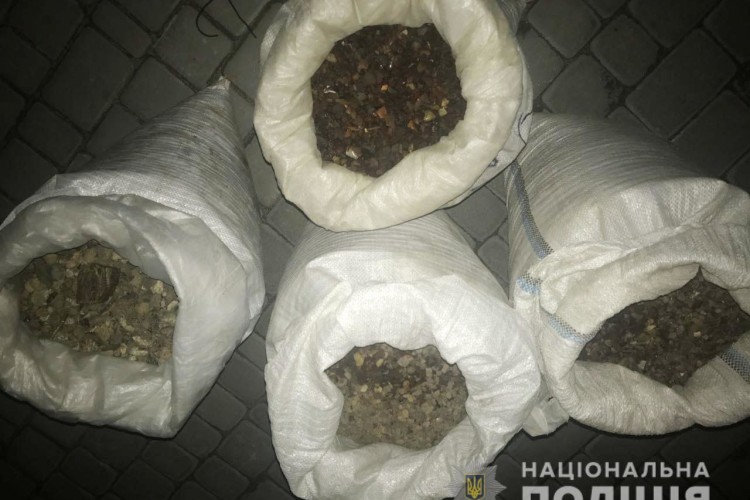 В «BMW» на євробляхах виявили понад 90 кілограмів бурштину-сирцю