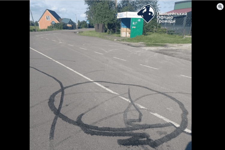 На Волині упіймали зловмисника, який на трасі вимальовував дивні кола