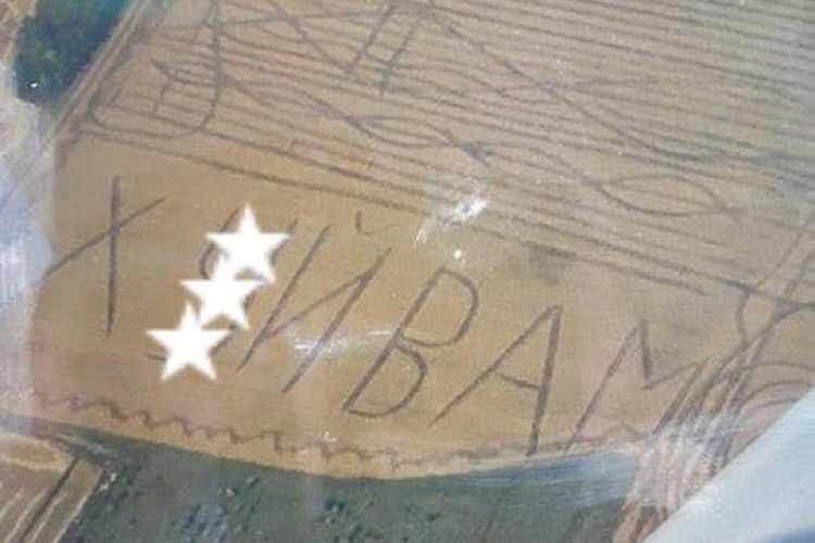 Ну от нічого собі: на Одещині вистригли на полі величезний напис "х*й вам"