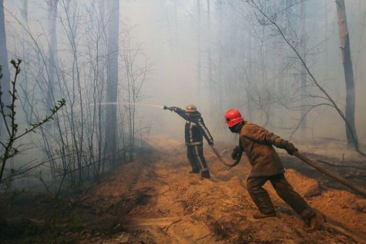У Чорнобильській зоні досі тліє трава, на Житомирщині вогонь знищив будинки