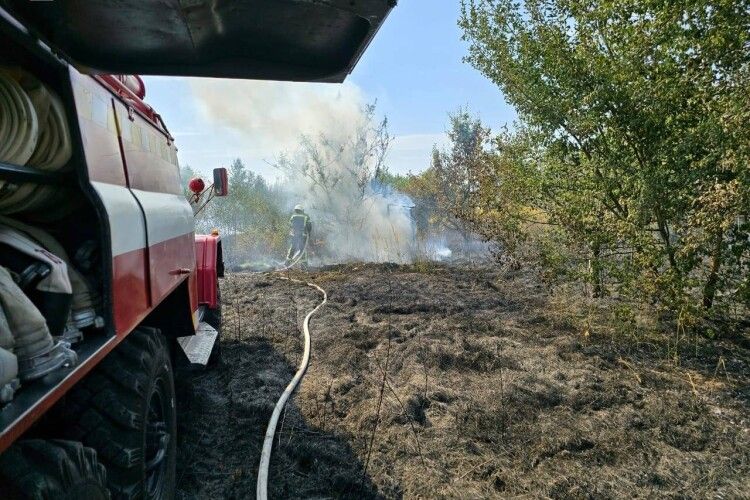 На Волині через займання сухостою вогонь ледь не перекинувся на житлові будинки