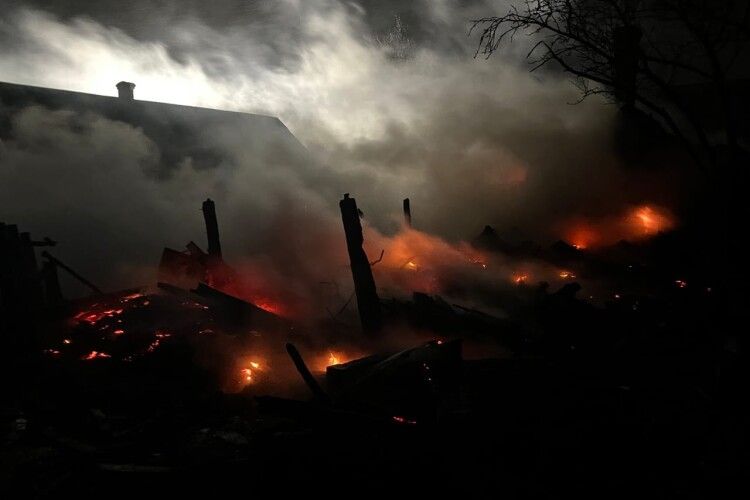 Страшна картина: на Горохівщині разом з хлівом згоріла уся домашня птиця (Фото)