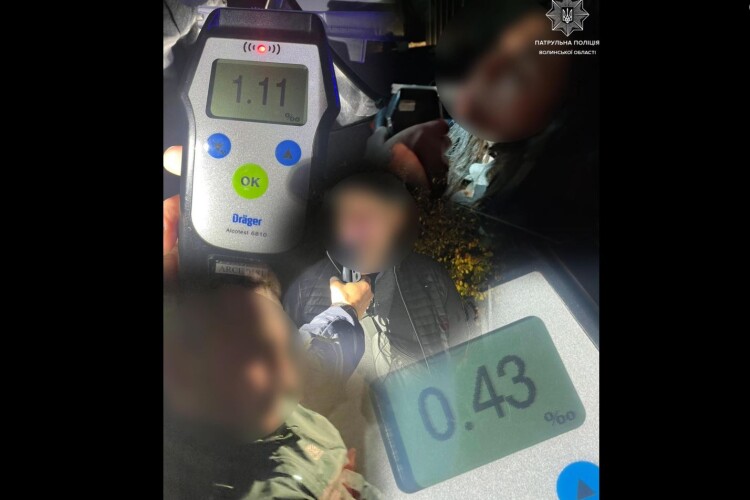 На Волині п’яний водій намагався втекти від патрульних