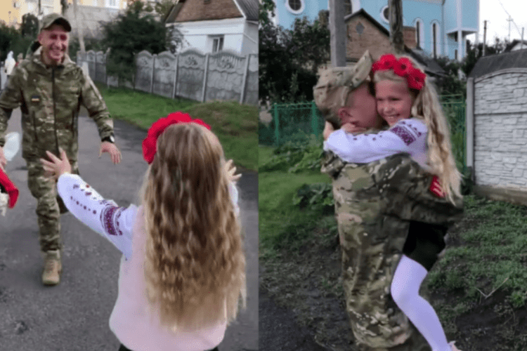 На Рівненщині військовий приїхав на день народження доньки: момент зустрічі розчулив мережу